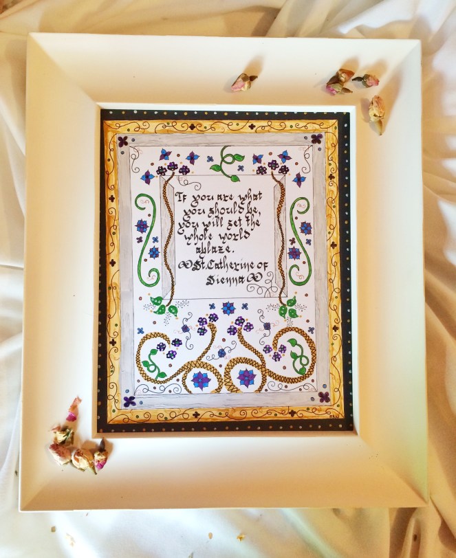 And in a frame. I actually purchased these frames for some photos my brother gave me but I've re-purposed them and now they exclusively show off my art